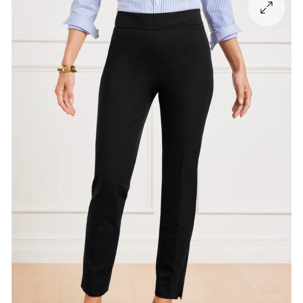 Chatham Black Ankle Pants With Side Zip! Talbots